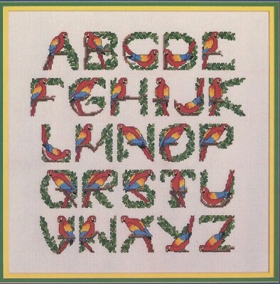 Jeanette Crews Designs Parrotbet Alphabet Barbara Christopher Cross Stitch Patte - Image 1 of 2