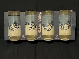 Cambridge Potteries Hidden Valley Snowman Christmas Tumblers Set of 4 NEW USA - Picture 1 of 10