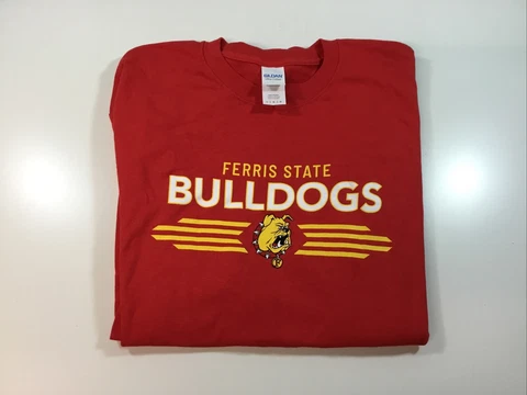 Ferris State University Bulldogs Logo Long Sleeve Tee Shirt  Men's Large  Red Cover