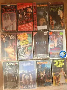 Horror VHS Lot 12 Tapes Friday 13th, Nightmare Elm St. Creep Show Wrong Turn... - Picture 1 of 13