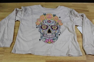 Sugar Skull Girls Floral Long Sleeve Tee- Medium (7/8)-NWT - Image 1 of 2