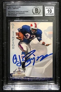 1994 Ted Williams O.J. Simpson Rechnungen HOF signierte Karte Beckett Auto Klasse 10 - Bild 1 von 3