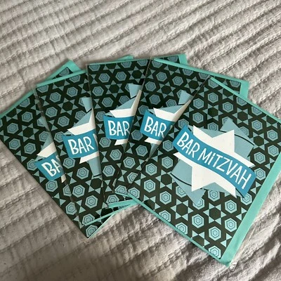 5 tarjetas de felicitación de felicitación Bar Mitzvah estrella de David árbol de la vida sello Foto 1 de 4