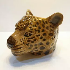 Leopard Head Figurine Vase Pot Ceramic Mini Plant Succulent Planter Flower Décor - Picture 1 of 12
