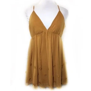 Forever 21 Small Mustard Babydoll Kleid Hippie Burnt - Bild 1 von 2