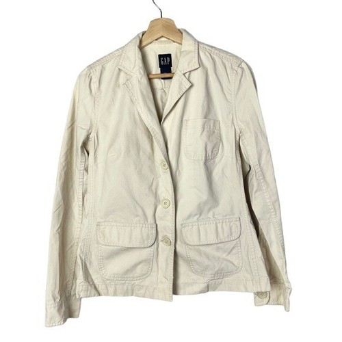 OFF WHITE Giacca piumino Gap panna bianco sporco utility con bottoni M