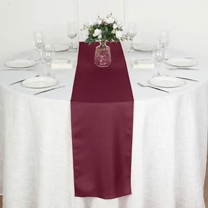 Burgundy POLYESTER 12x108" Table RUNNER Wedding Party Kitchen Linens Dinner SALE - Picture 1 of 8