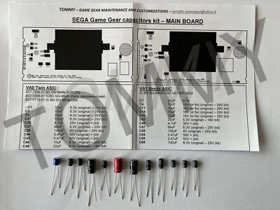 Kit cambio condensatori completo Sega Game Gear - Imagen 1 de 4