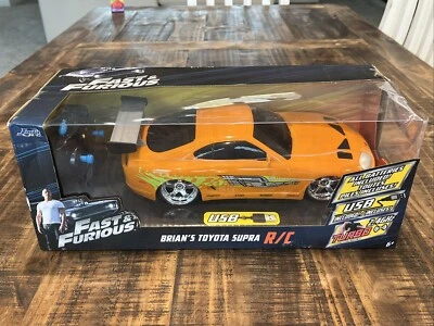 Fast & Furious Orange 1:16 Brian's 1995 Toyota Supra R/C Toy Car USB Jada Toys - Image 1 of 4