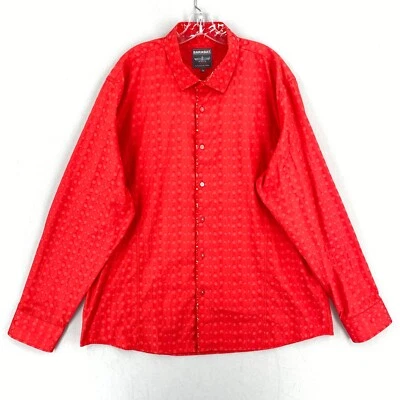 Barabas Long Sleeve Button Up Shirt Mens Size 2XL XXL Red Embroidered Cotton - Image 1 of 4