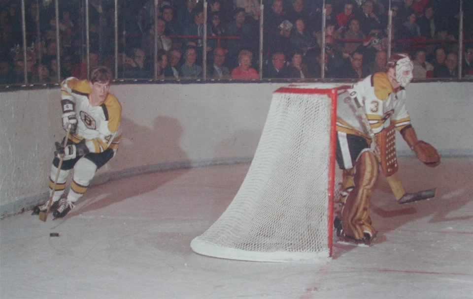 IMPRESIÓN FOTOGRÁFICA DE HOCKEY DE LA NHL BOBBY ORR GERRY CHEEVERS BOSTON BRUINS  Foto 1 de 1