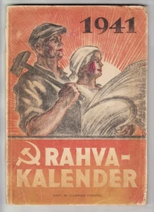 1940 URSS Era de Stalin Estonia SSR Calendario del Pueblo en 1941 REALISMO SOCIALISTA - Imagen 1 de 11