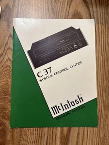 Centro de control del sistema McIntosh C37 manual del propietario, hojas separadas para carpeta - Imagen 1 de 2