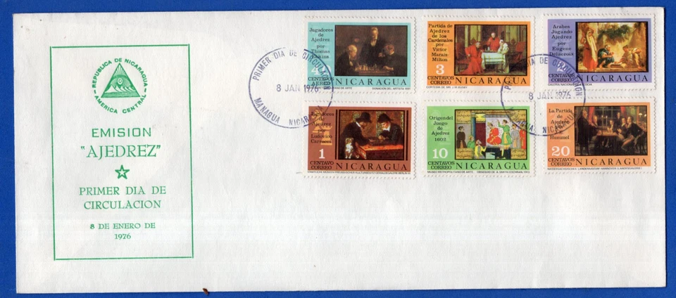 NICARAGUA, 1976, AJEDREZ, FDC  Foto 1 de 1