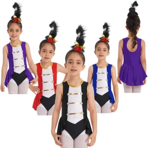 Girls Circus Ringmaster Costume Gymnastics Ballet Dance Leotard Halloween Party - Picture 1 of 54