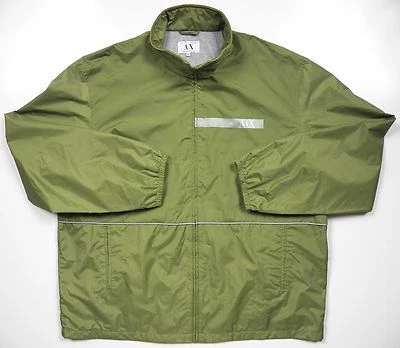 ARMANI EXCHANGE A/X MENS XL FULL ZIP NYLON JACKET STYLISH GREEN RAIN WINDBREAKER - Image 1 of 4