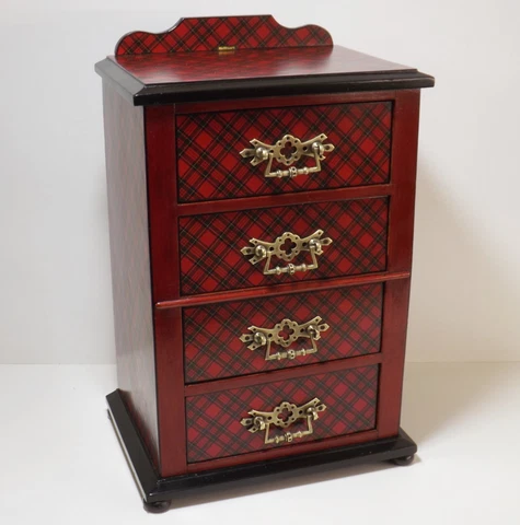 Tartan Ware Chest Of Drawers Apprentice / Miniature / Desktop. 'McStuart' Cover