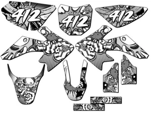 2013-2023 CRF 50 ZANY White Senge Graphics Kit Compatible with Honda - Picture 1 of 10