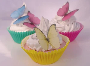 Butterflies Cake Topper Princess 20pc Coloured Edible Paper First Birthday Party - Picture 1 of 12