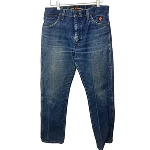 Wrangler FR Flame Resistant Straight Leg Denim Blue Jeans Mens 32 x 32 Workwear - Picture 1 of 13