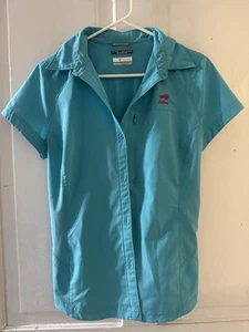 Camicia Columbia Donna Omni-Shade Tg L Sedona Jeep Logo Turchese Escursionismo Outdoor - Foto 1 di 4