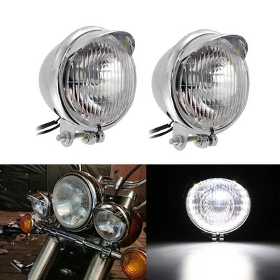 2Pcs  Motorcycle Driving Passing Spot Fog Light  Lamp For Harley Honda - Image 1 of 4