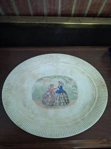 Piatto da servizio Imperial Salem China Co Godey's vittoriano da donna blu e rosso - Foto 1 di 6