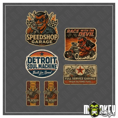 6-teiliges Rockabilly Aufkleber Set – Pinup Girls, Oldschool Vintage Sticker - B - Bild 1 von 2