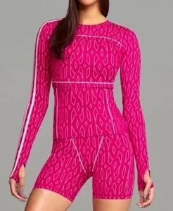 Adidas Ivy Park Bold Pink Snap Monogram long Sleeve Top Women’s XS Athletic - Picture 1 of 10