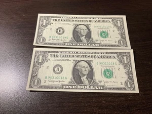 1963 B Federal Reserve Scheine Lot von 2 in Folge - Bild 1 von 2