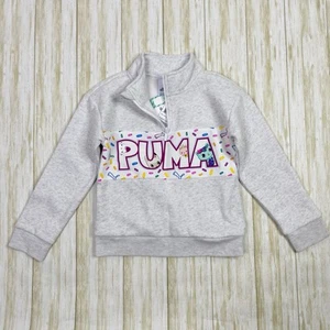 Puma x Gabby’s Dollhouse Girls Size 6 Gray 1/4 Zip Pullover Sweater New NWT - Picture 1 of 6
