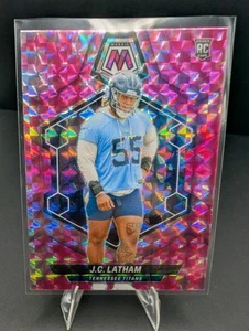 J.C. Latham 2024 Panini Mosaic Football Camo Pink Mosaic Prizm RC Rookie - Picture 1 of 2