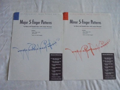 Minor 5 Finger Patterns Sheet Music Piano 1995 Faber FJH Achievement Skill #1&2 - Image 1 of 3