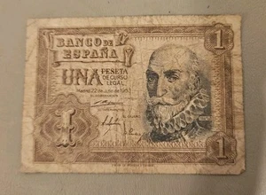 1953 Spain 1 Peseta Note - Picture 1 of 2