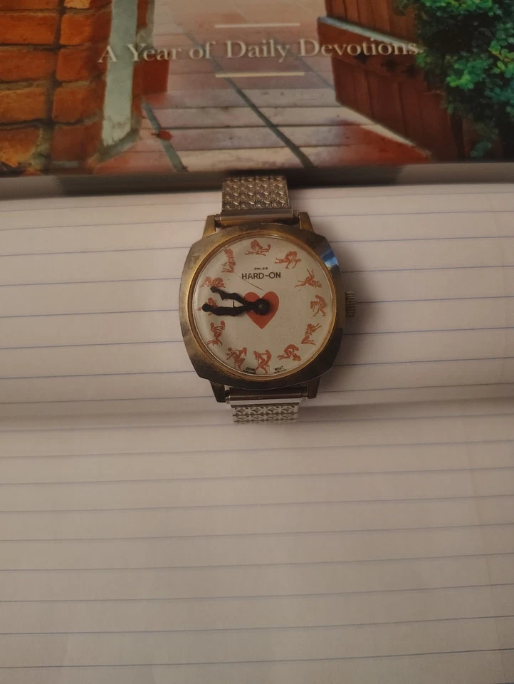 Vintage Relógio Manual Suíço 'Hard-On' - Posições Sexuais / Novidade Kama Sutra - Imagem 1 de 2