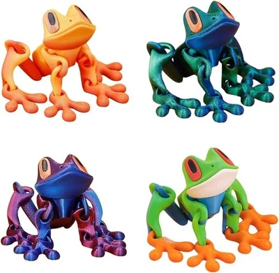 4pcs 3D Printed Magnetic Frog, 3DPrinted Frog Fridge Magnets,RealisticJointed... - Image 1 of 4