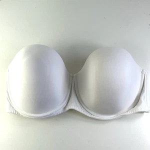 BALI Bra 3427 Sz 42D White Strapless Padded Underwire Smooth Concealing Petals - Picture 1 of 10