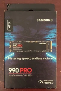 *Low Usage, 100%* Samsung 990 PRO 4TB M.2 NVMe Internal SSD Black MZ-V9P4T0B/AM - Photo 1/8