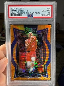 2024 Select Neon Orange Puslar FOTL /18 Jimmy Butler PSA 10 Gem Mint - Bild 1 von 2