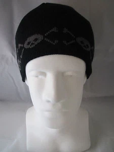 Gorro Tejido Calavera Gorra Sombrero Calavera Negro Tibias Cruzadas Borde Elástico Talla Única Se Adapta a Todos - Imagen 1 de 3