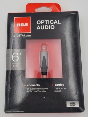 Cable de audio óptico RCA Digital Plus 6 pies DH6LPF - Nuevo Foto 1 de 2