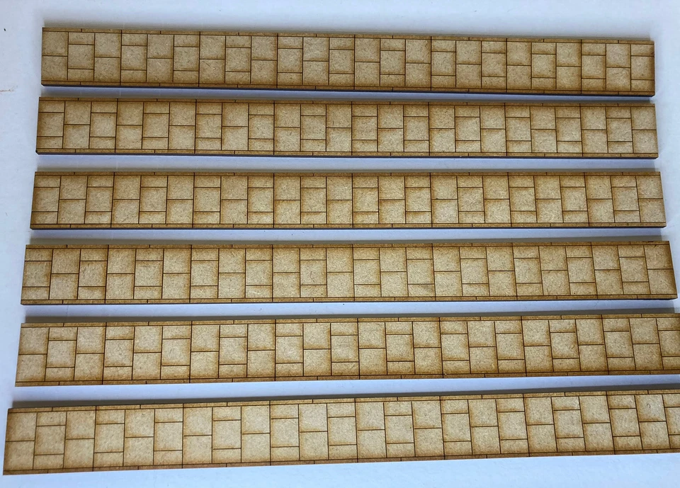 KOLAT CREATIONS 5x Pavement Boards. 270mm X 25mm. HO/OO Gauge Train, Railway, Scenery