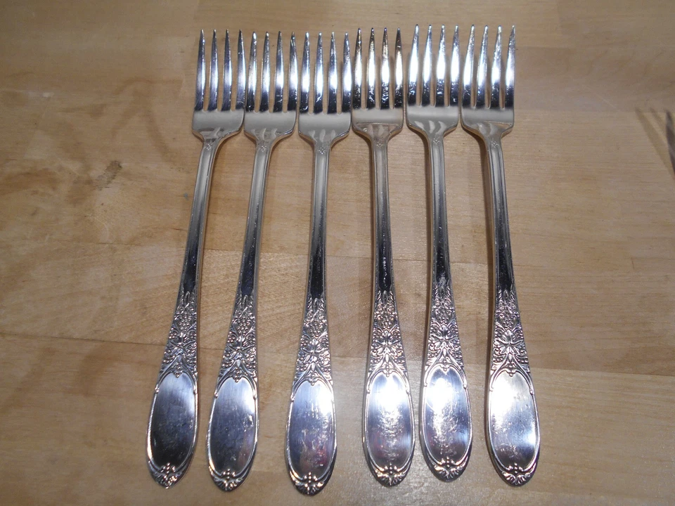 6 Rogers 1934 Borgoña/CHAMPAIGNE Patrón Rejilla o Tenedores Viande Uvas 7080 Foto 1 de 3