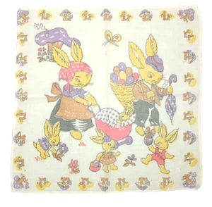 FAMIGLIA CONIGLIETTI 60s italy splendido fazzoletto cotone vintage handkerchief - Imagen 1 de 3