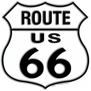 Route 66 schwarz weiß 11 Zoll Autobahnschild Metallschild geprägt Retro Wohnkultur - Bild 1 von 1