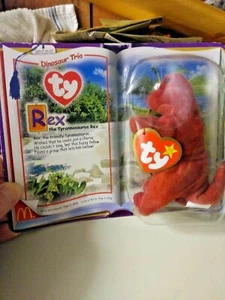Rare Mcdonalds TY Rex The Dinosaur Retired Beanie Baby With Errors - Picture 1 of 3