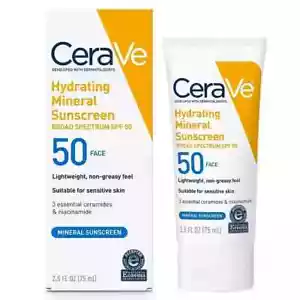 CeraVe SPF 50 Moisturizing Mineral Sunscreen Face Sheer Tint - Picture 1 of 5