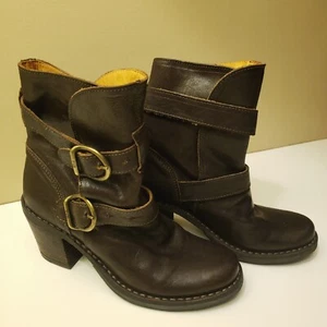 Fiorentini + Botas de panadería Mujer EU 35 EE. UU. 5 Cuero Hebilla al tobillo Botas NENA Usadas en excelente condición - Imagen 1 de 21