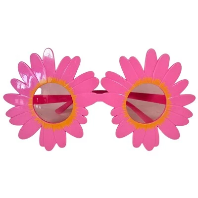 Gafas de flores rosa Gerber margarita plástico Greenbrier hippie disfraz de Halloween Foto 1 de 4