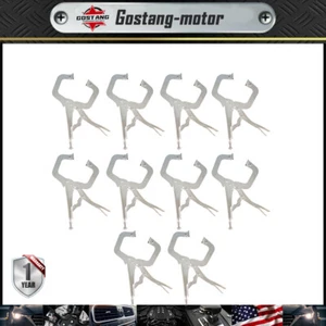 10Pcs 11" Swivel Pad Locking C-Clamp Locking Pliers With Entrained Rotary Gasket - Picture 1 of 10